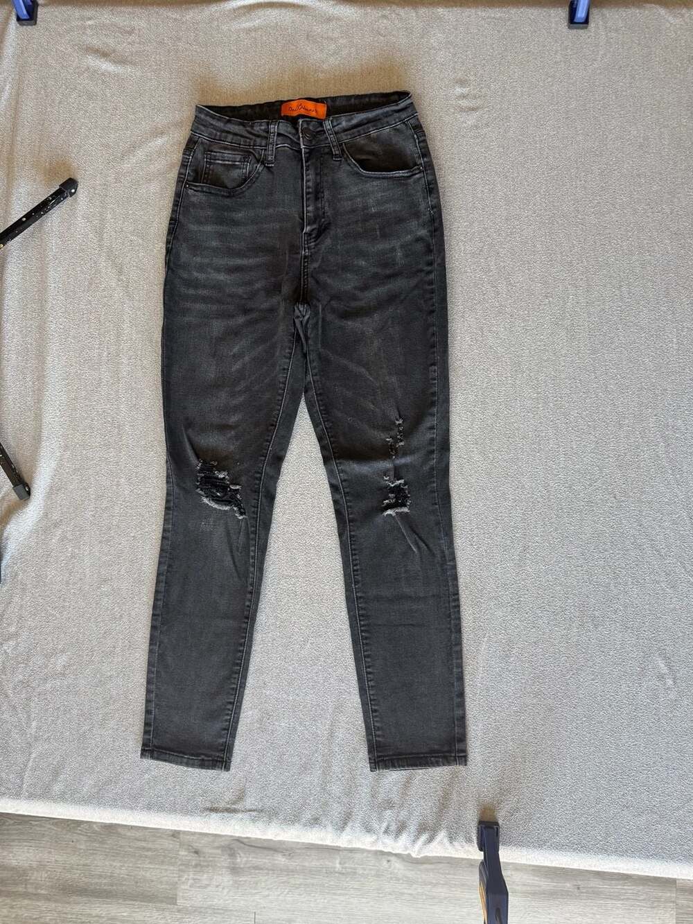 One 53 Jeans Black Wash Distressed Skinny Jeans